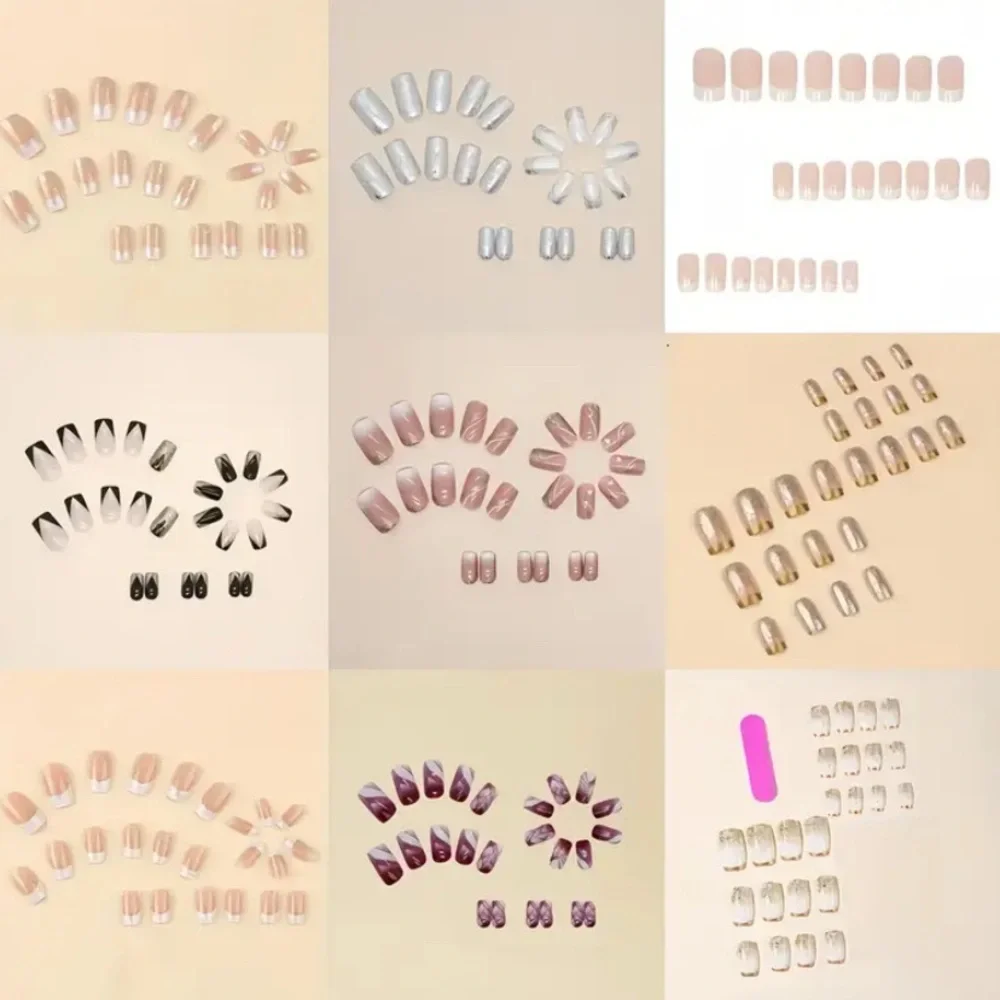 (New in package)96 Pc Short Square French Tip Nails